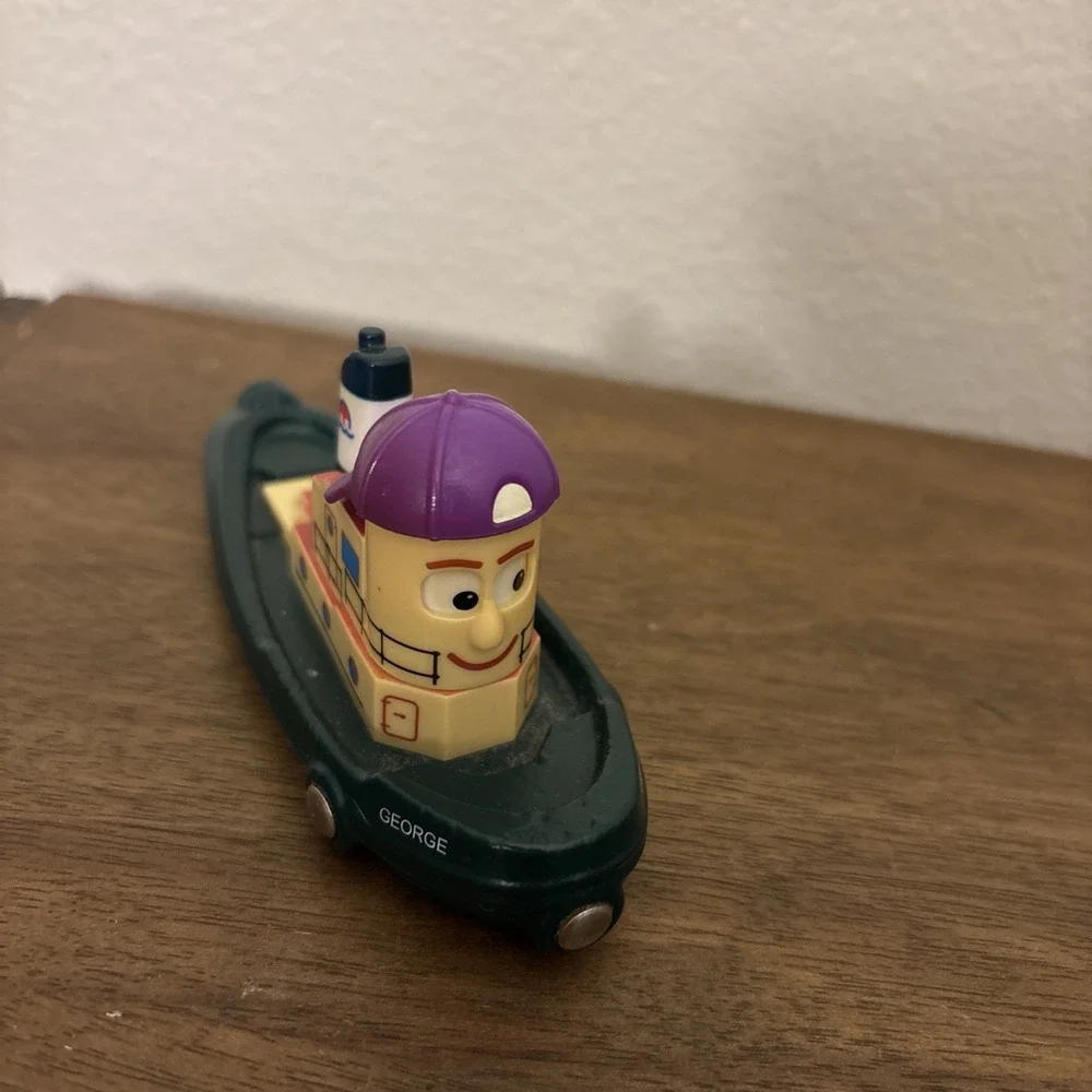 Theodore‎ Tugboat Brio Wooden Railway GEORGE Tugboat w/ Moving Eyes Magnets GUC